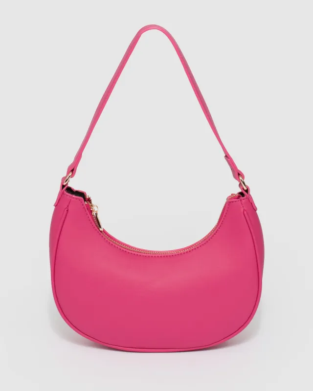 Jasmin Crescent Pink Shoulder Bag sold by Collete Hayman
