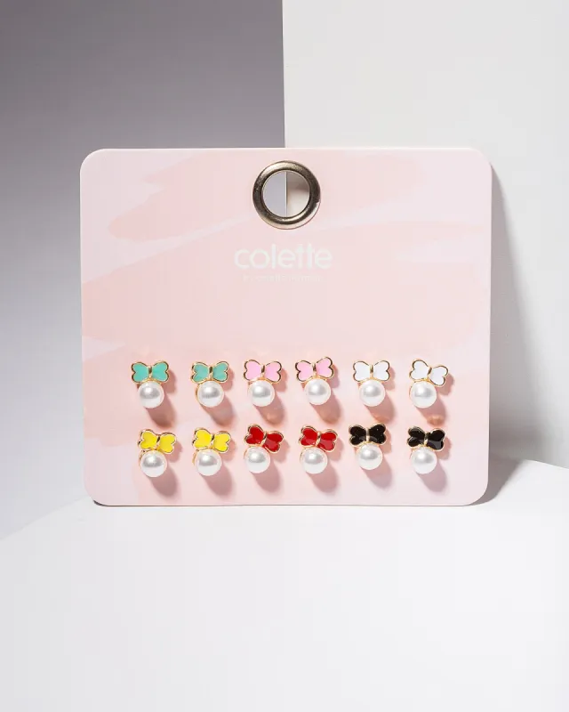 Multi Colour Little Bows Stud Earring Pack sold by Collete Hayman