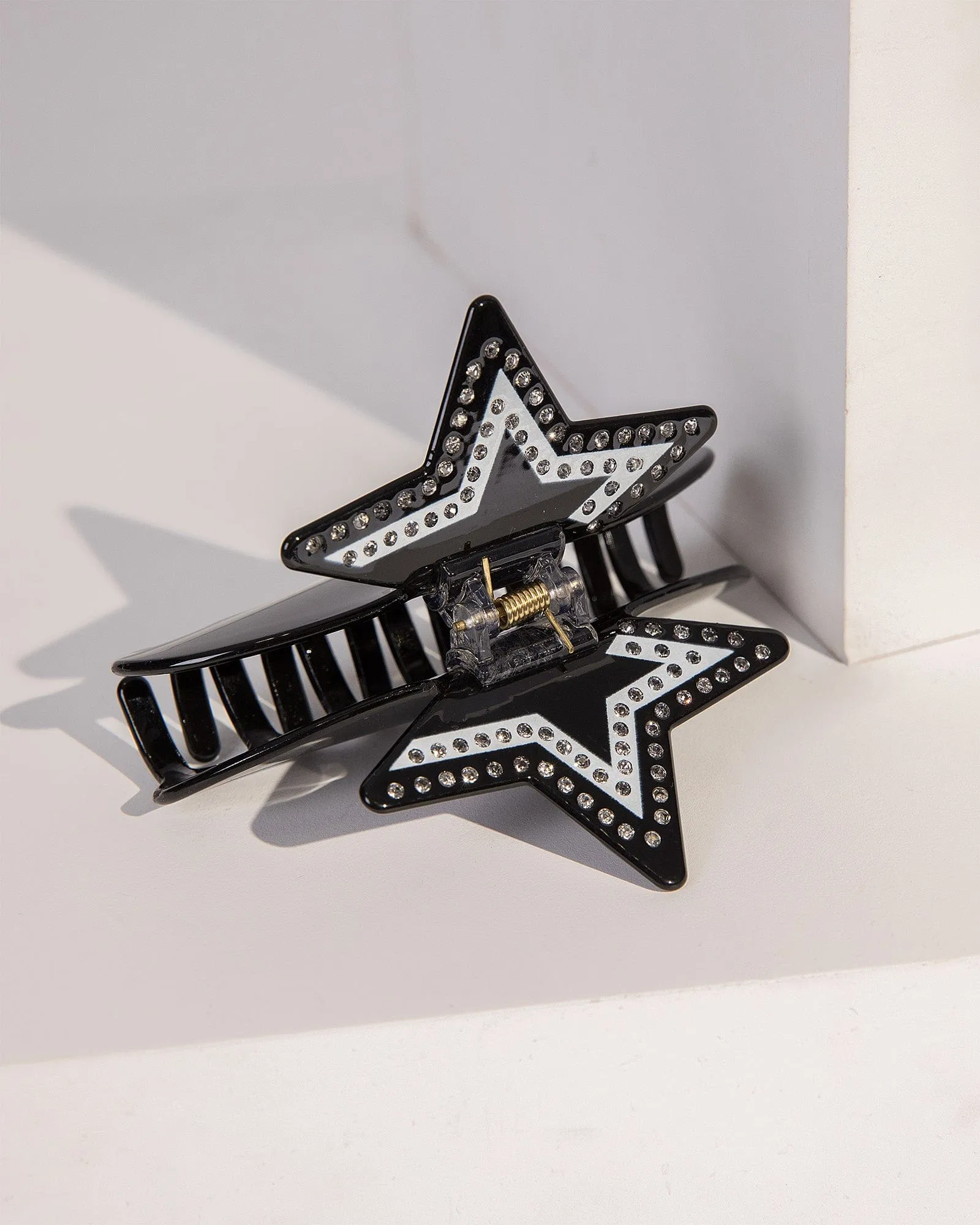 Black Crystal Star Acrylic Claw Clip sold by Collete Hayman