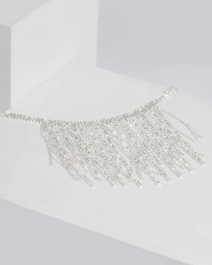 Silver Diamante Tassel Choker sold by Collete Hayman