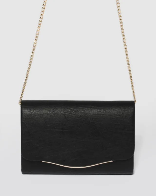 Black Adele Evening Clutch Bag sold by Collete Hayman