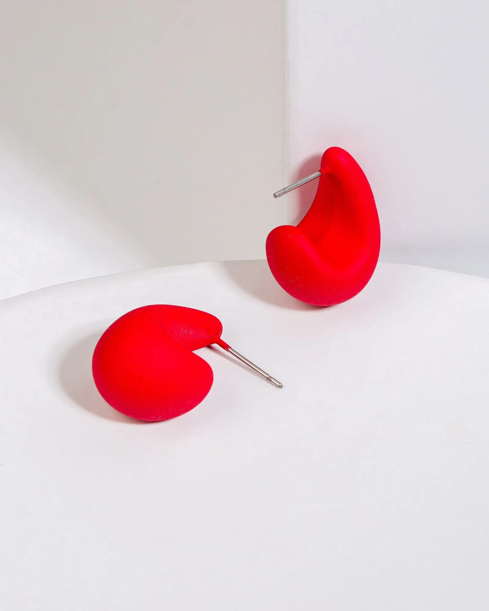 Red Chunky Huggie Hoop Earrings sold by Collete Hayman
