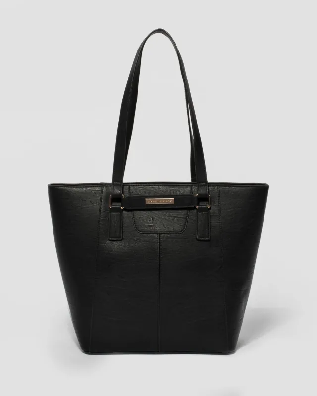 Black Carissa Panel Tote Bag sold by Collete Hayman
