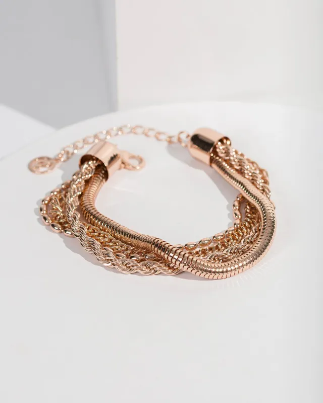 Rose Gold Multi Chain Bracelet sold by Collete Hayman