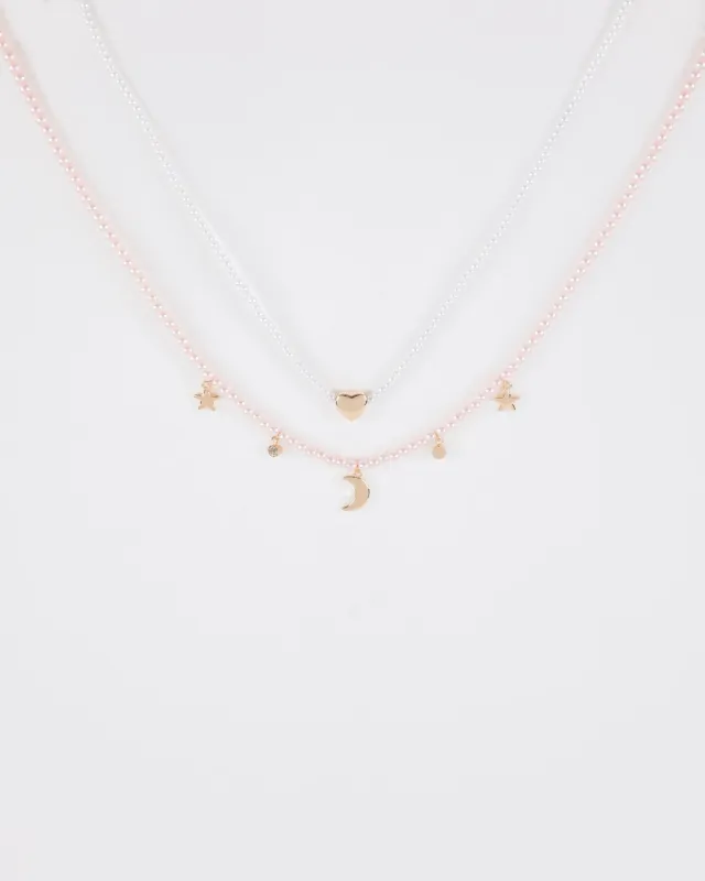 Star And Moon Charms Pearl Necklace sold by Collete Hayman