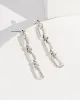 Silver Rectangle Chain Drop Earrings sold by Collete Hayman