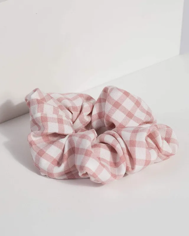 Pink Plaid Printed Scrunchie sold by Collete Hayman