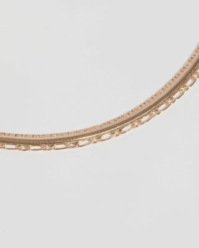 Gold Metal Link Snake Chain Necklace sold by Collete Hayman