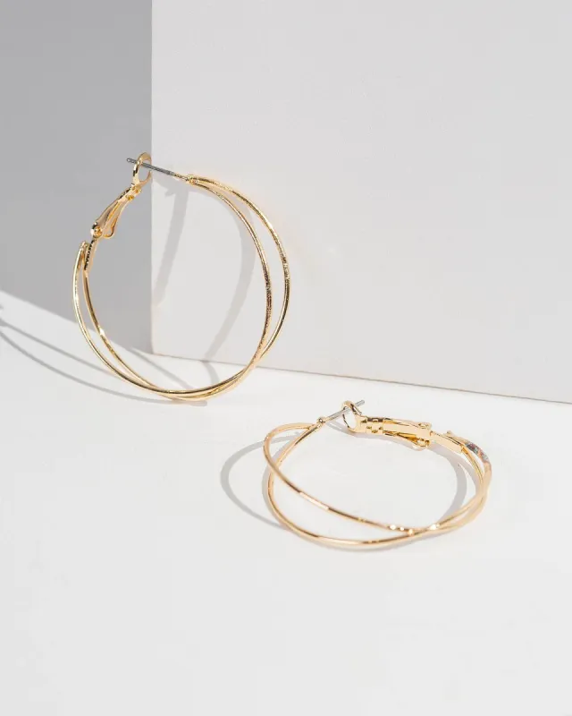 Gold Fine Double Hoop Earrings sold by Collete Hayman