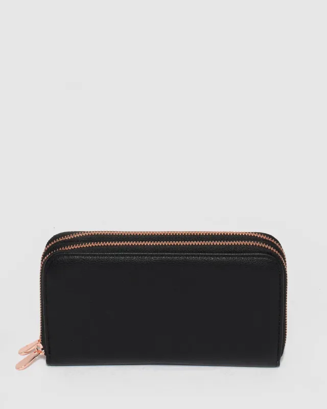 Double Zip Black Wallet sold by Collete Hayman