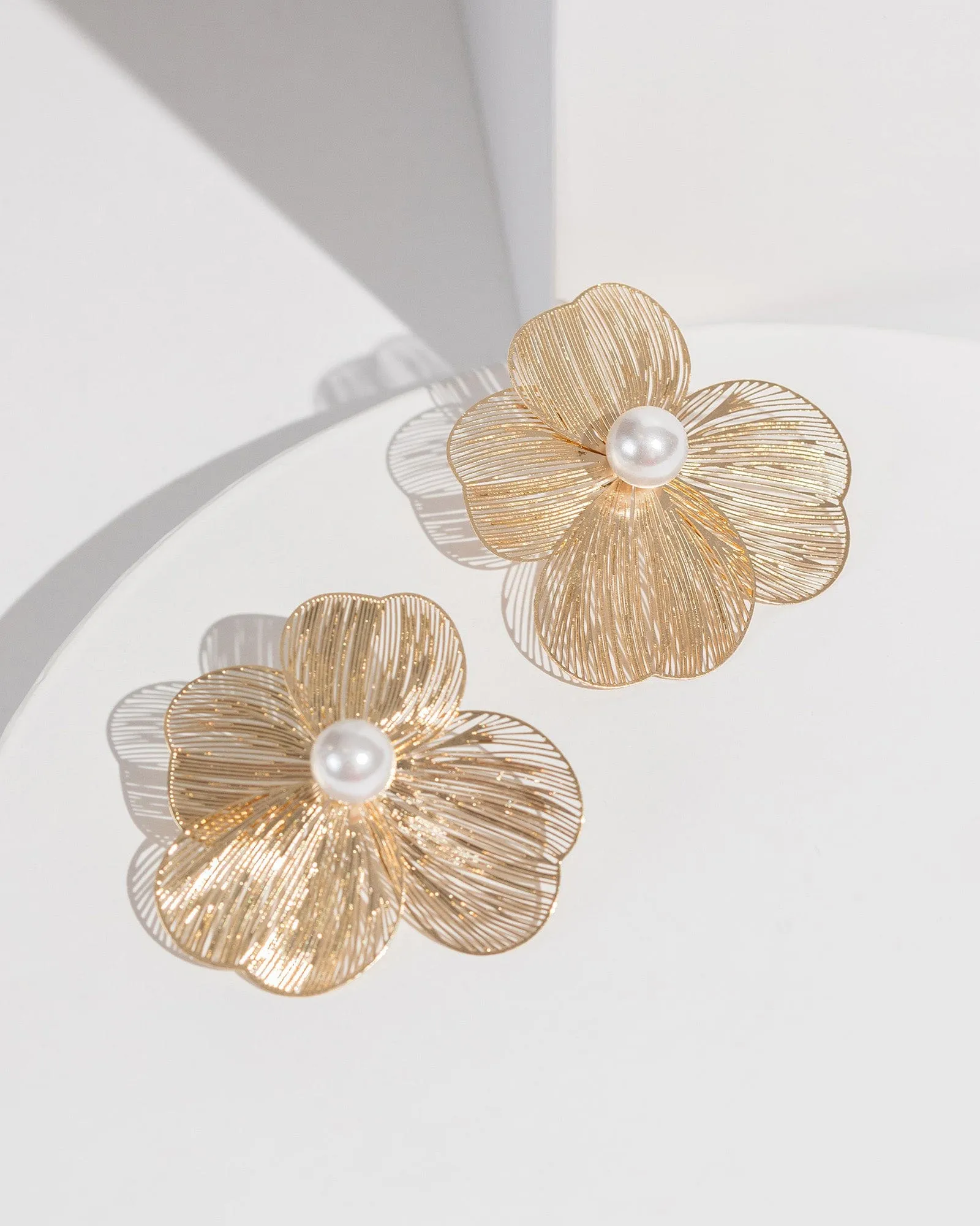 White Flower With Pearl Earrings sold by Collete Hayman