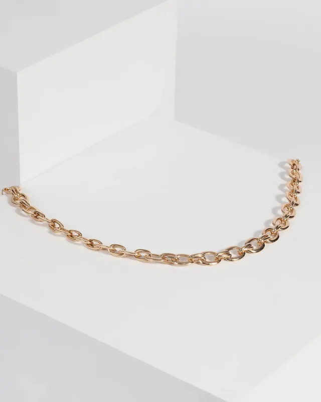 Gold Metal Double Link Chain Necklace sold by Collete Hayman