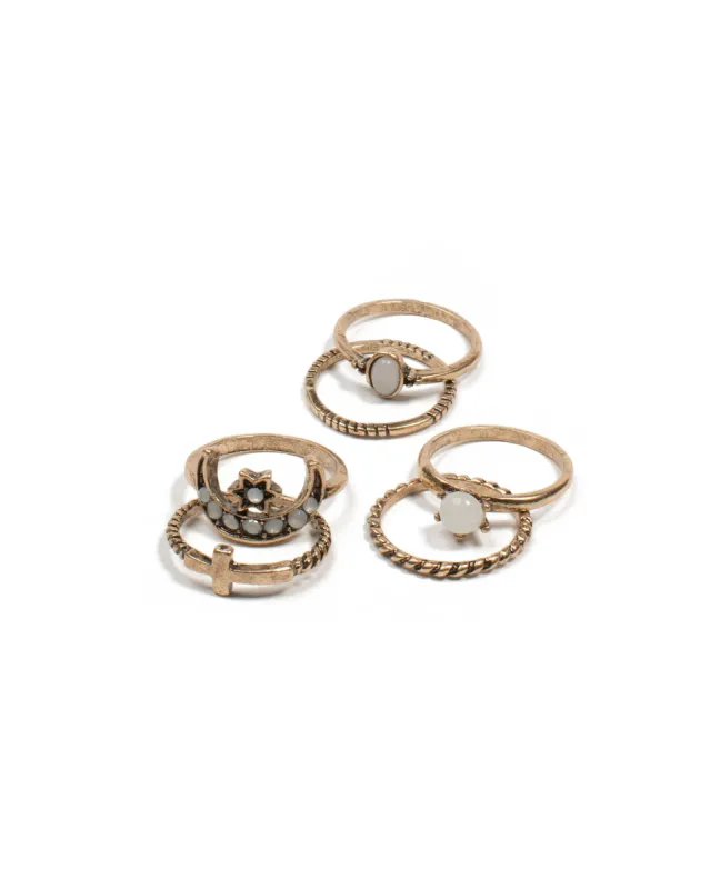 Antique Gold Twist Band Ring Pack - Large sold by Collete Hayman