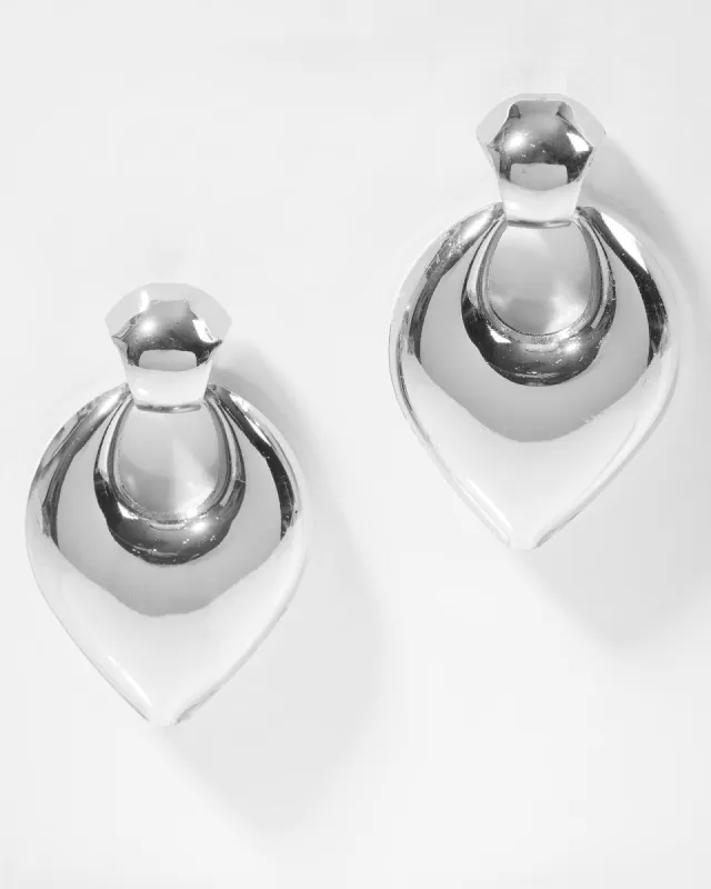 Silver Point Bubble Door Knocker Earirngs sold by Collete Hayman