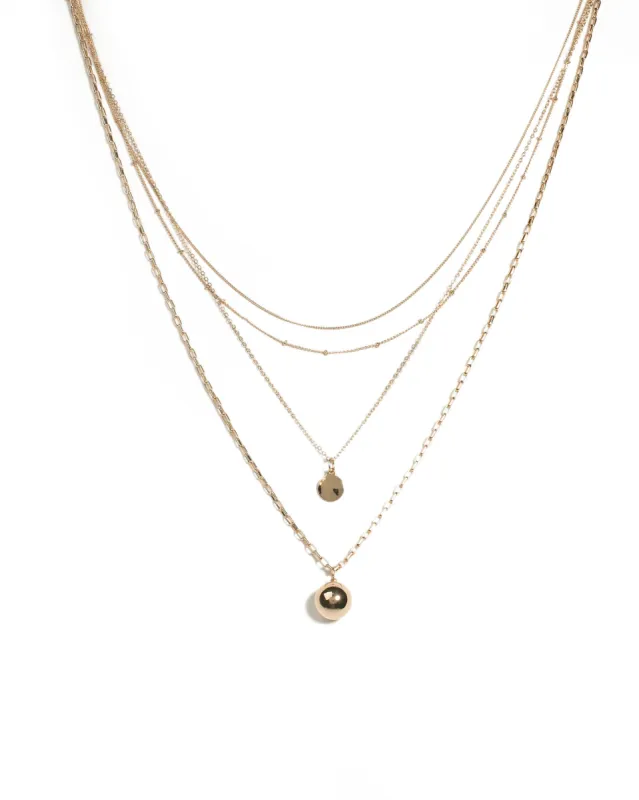 Gold Tone Multi Chain Layered Necklace sold by Collete Hayman
