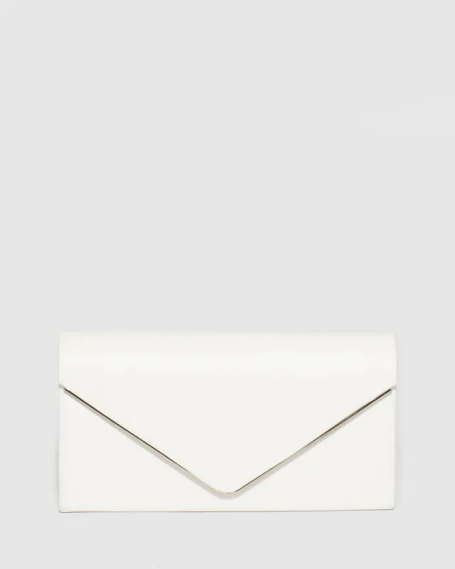 White Sammie Clutch Bag sold by Collete Hayman