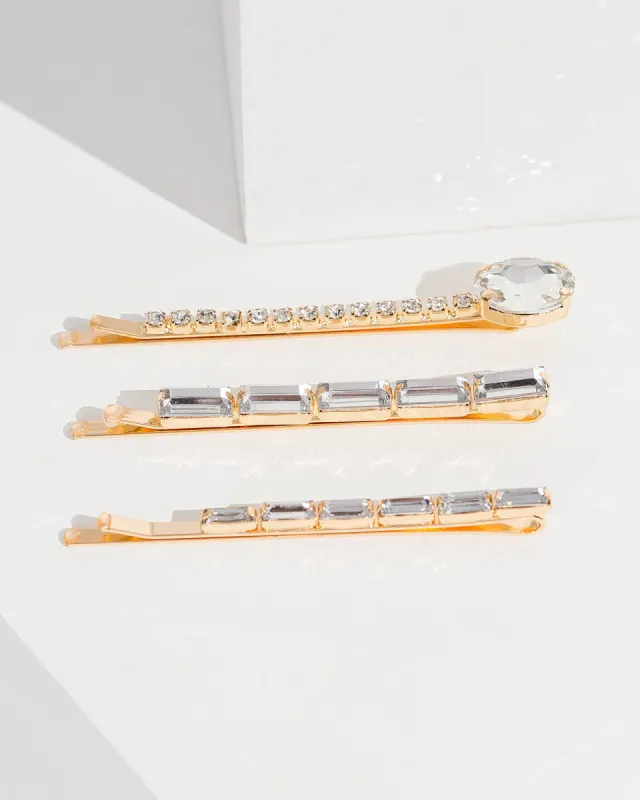 Crystal 3 Pack Crystal Shaped Hair Slides sold by Collete Hayman