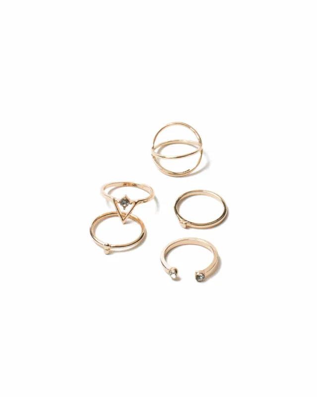 Metal And Stone Ring Pack - Medium sold by Collete Hayman