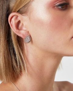 Gold Cubic Zirconia Double Layer Teardrop Earrings sold by Collete Hayman