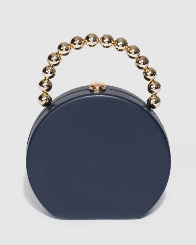 Navy Blue Sia Beaded Clutch Bag sold by Collete Hayman