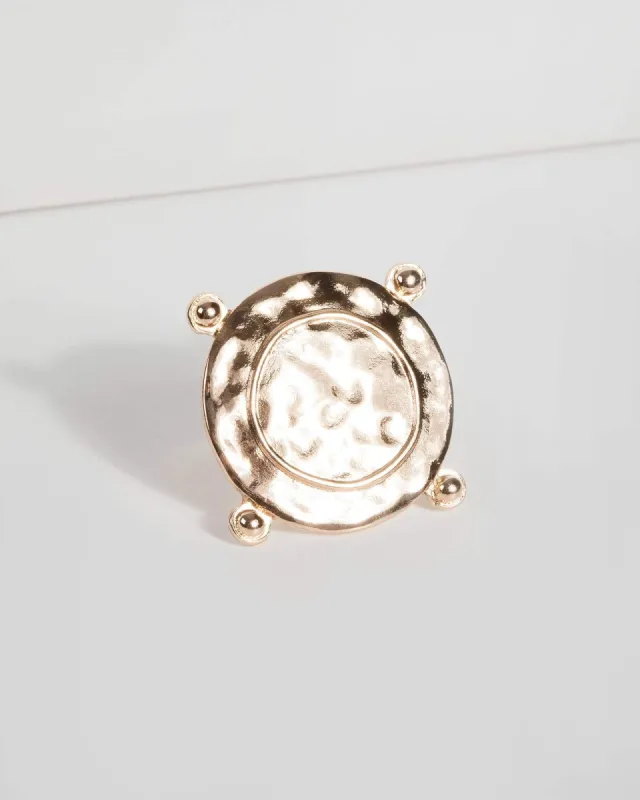 Gold Hammered Statement Ring sold by Collete Hayman