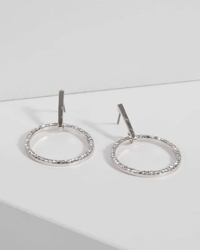 Crystal Pave Drop Circle Earrings sold by Collete Hayman