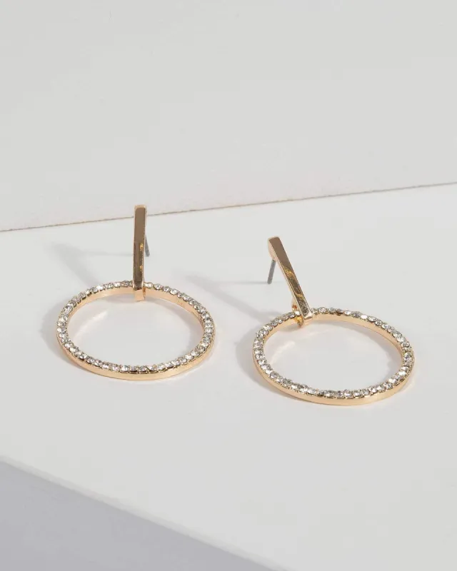 Crystal Pave Drop Circle Earrings sold by Collete Hayman