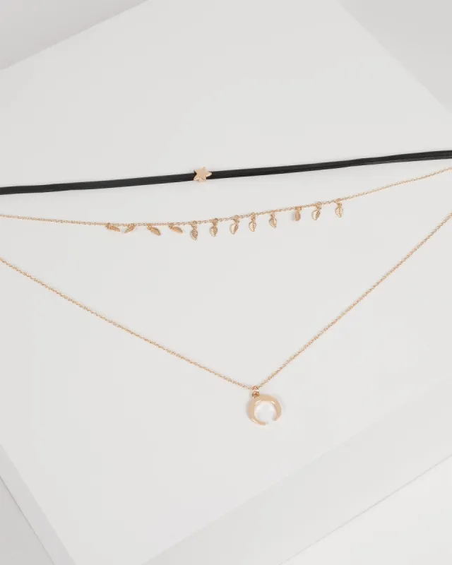 Gold Moon and Star Choker Pack sold by Collete Hayman