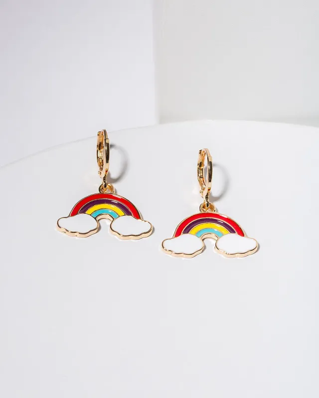 Multi Colour Rainbow Hoop Earrings sold by Collete Hayman