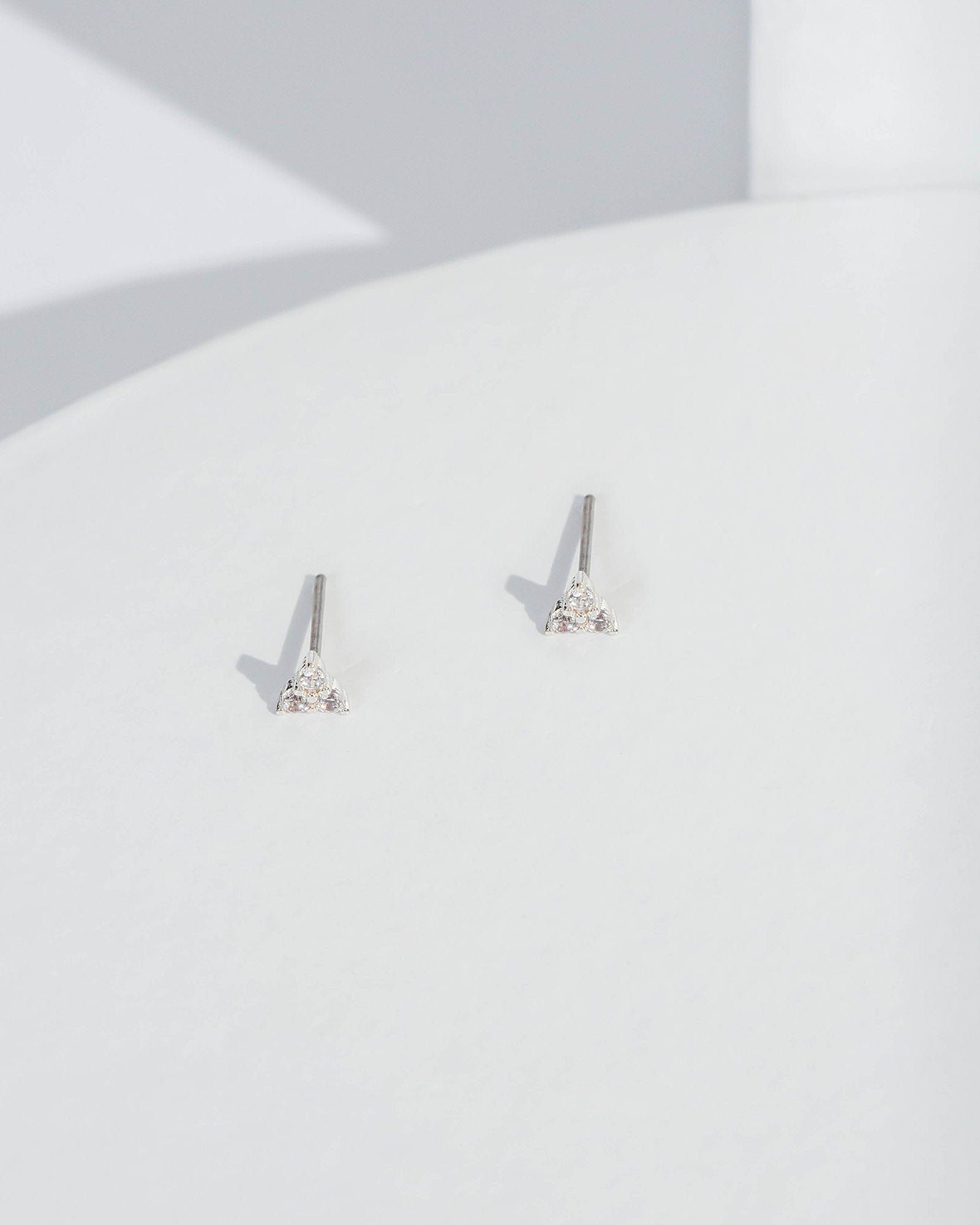 Crystal Triangle Cubic Zirconia Stud Earrings sold by Collete Hayman