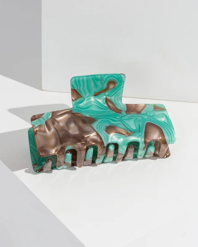 Blue Pattern Rectangle Claw Clip sold by Collete Hayman
