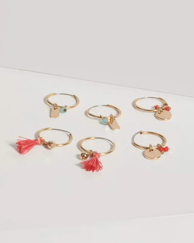 Gold Multi Hoop Drop Earrings sold by Collete Hayman