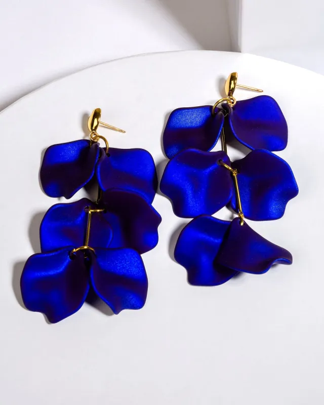 Blue Heart Petals Drop Earrings sold by Collete Hayman