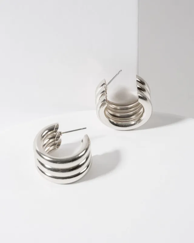 Silver Chunky Hoop Earrings sold by Collete Hayman