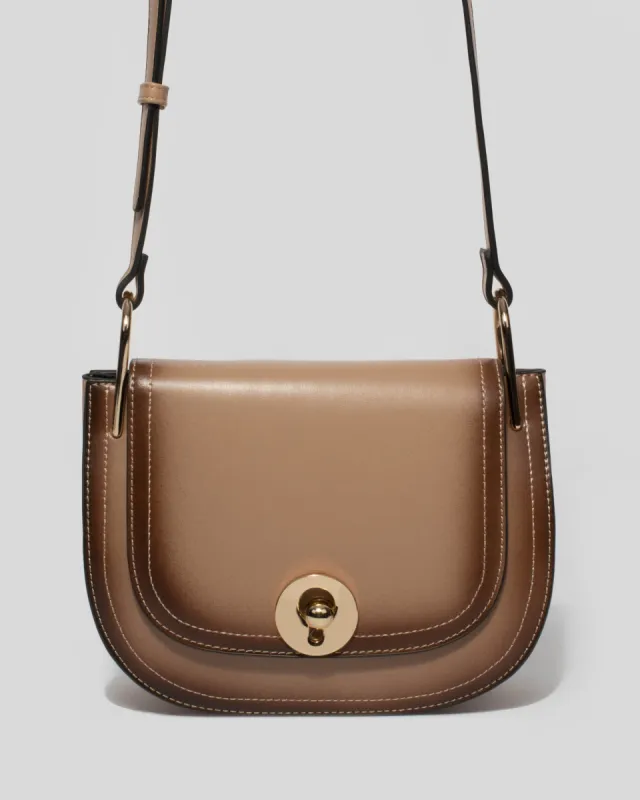 Taupe Milo Saddle Bag sold by Collete Hayman
