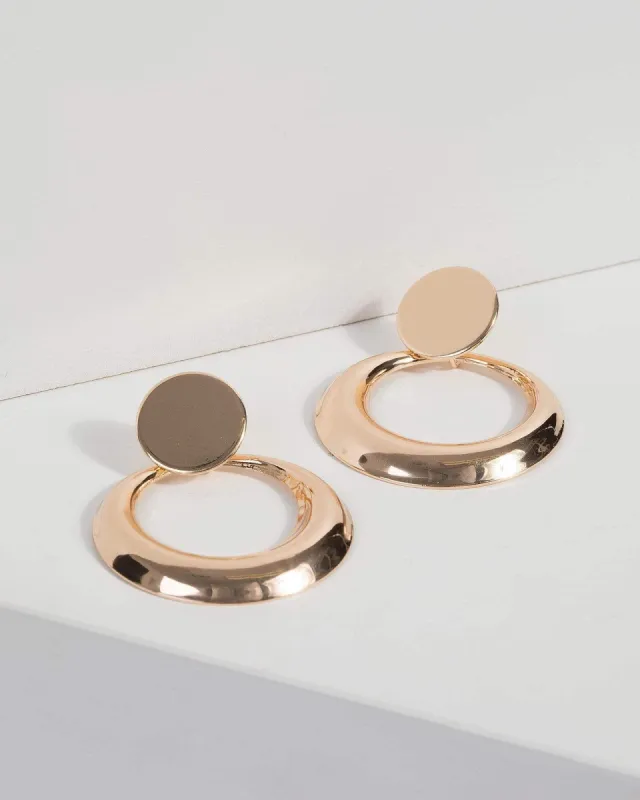 Gold Smooth Door Knocker Earrings sold by Collete Hayman