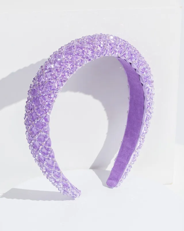Purple Criss Cross Beaded Headband sold by Collete Hayman