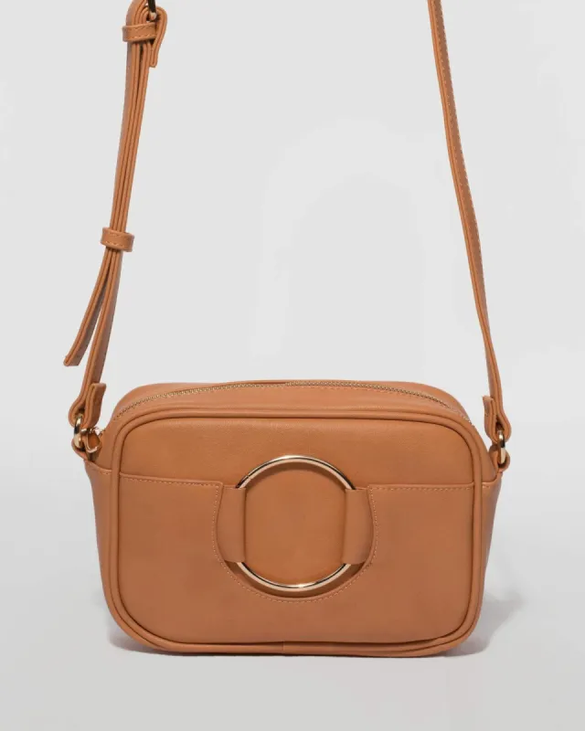 Caramel Lauren Circle Crossbody Bag sold by Collete Hayman