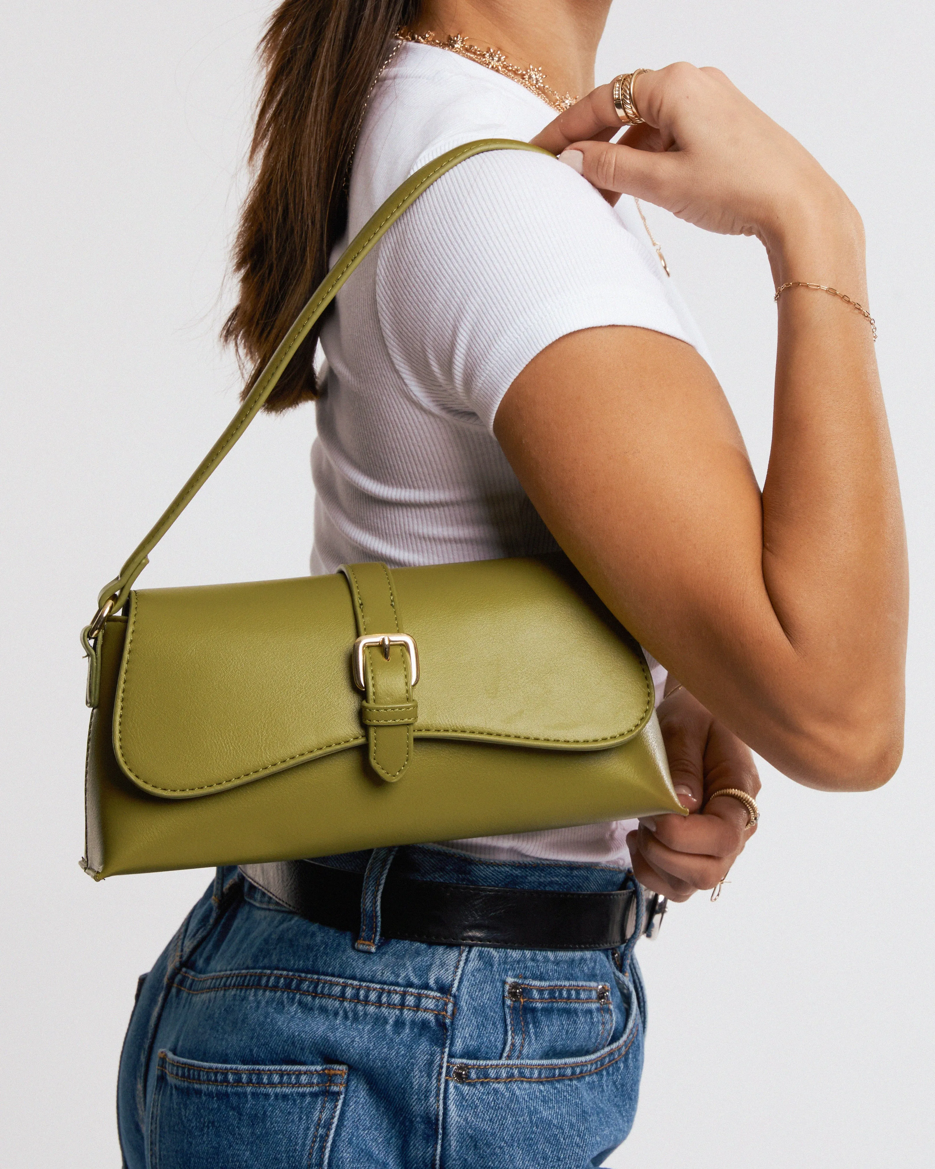 Green Sasha Buckle Shoulder Bag sold by Collete Hayman product image thumbnail 2