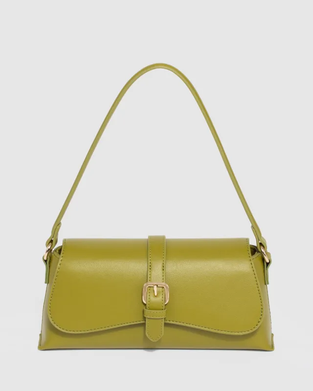 Green Sasha Buckle Shoulder Bag sold by Collete Hayman