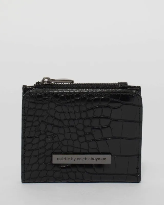 Black Han Mini Wallet with Gunmetal Hardware sold by Collete Hayman