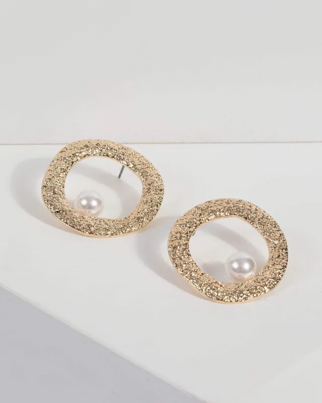 White Pearl Bead Earrings sold by Collete Hayman