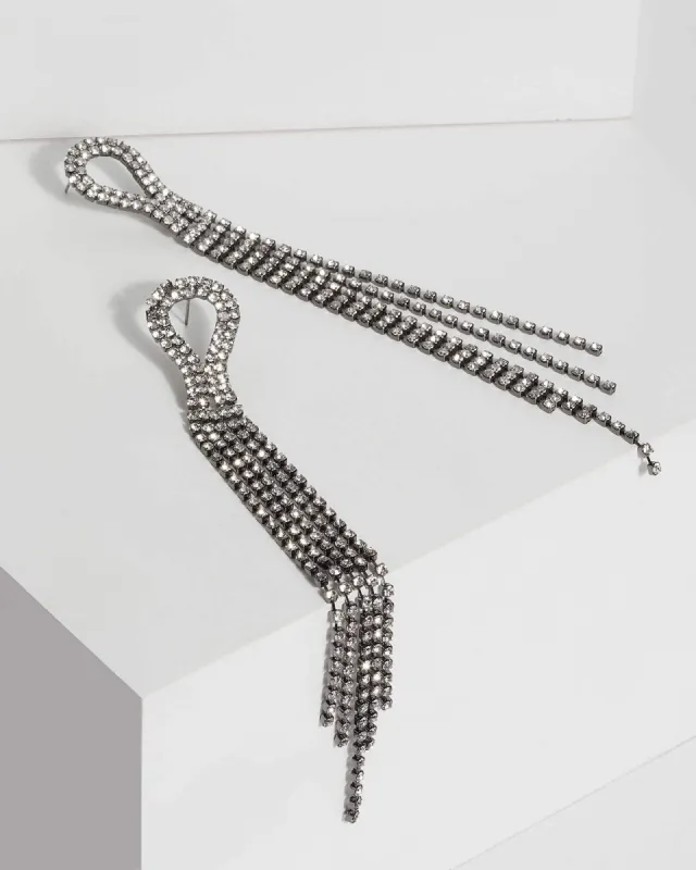 Crystal Looped Chain Earrings sold by Collete Hayman