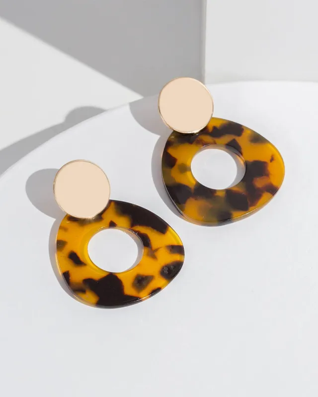 Brown Acrylic Oval Drop Earrings sold by Collete Hayman