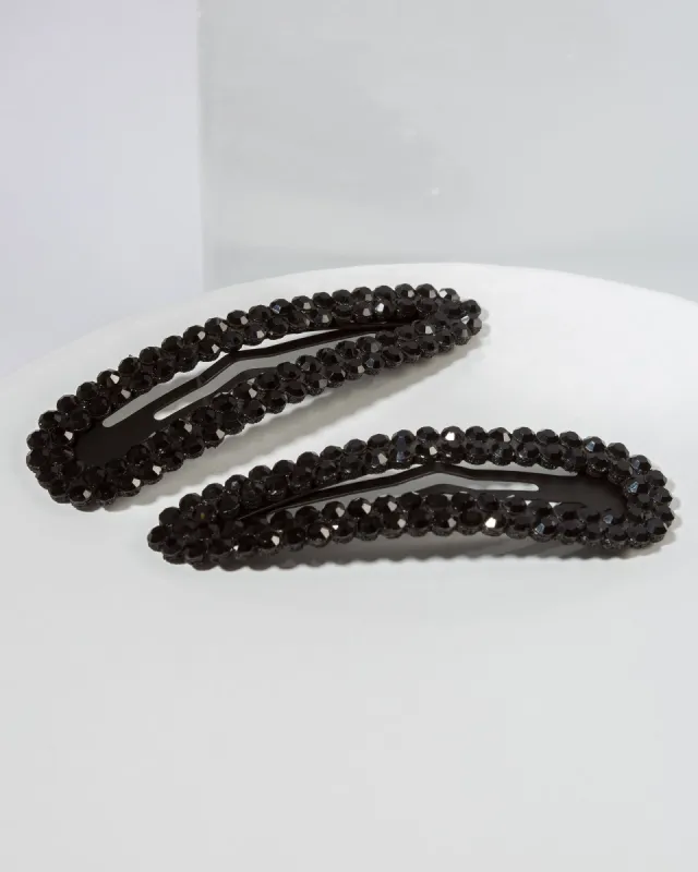 Black 2 Pack Crystal Beading Hair Clip sold by Collete Hayman