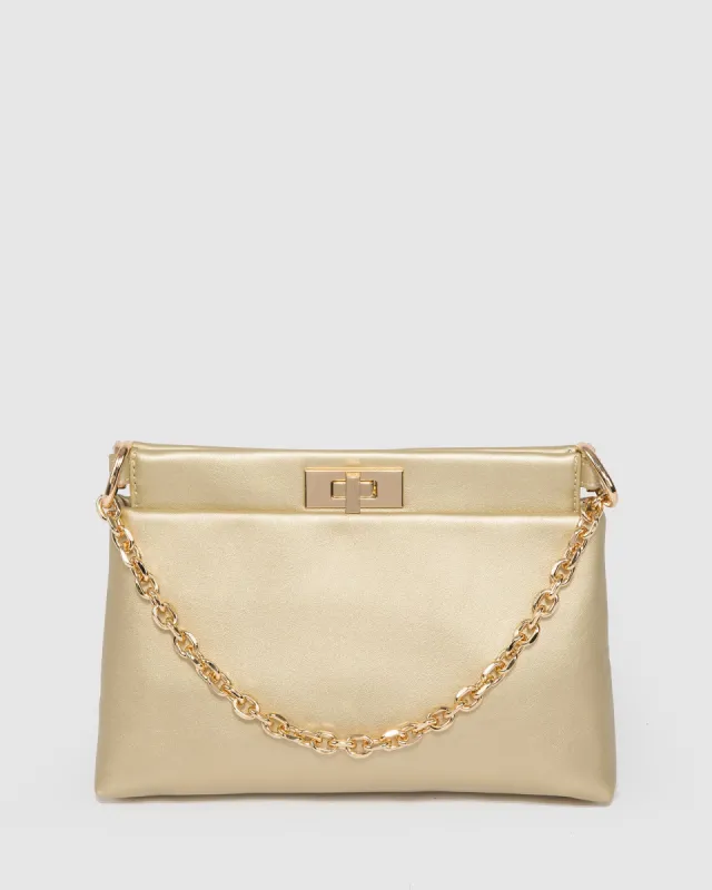 Gold Lorelie Chain Shoulder Bag sold by Collete Hayman