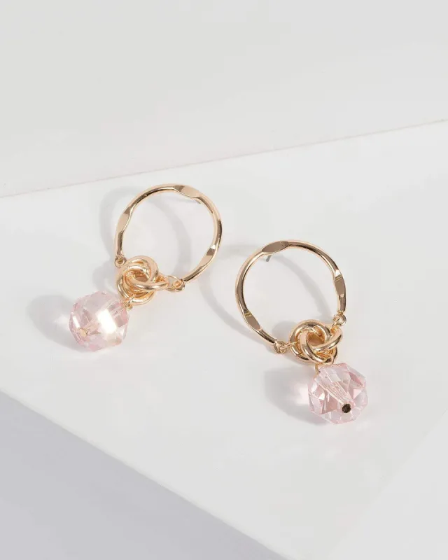 Pink Bead Circle Stud Earrings sold by Collete Hayman