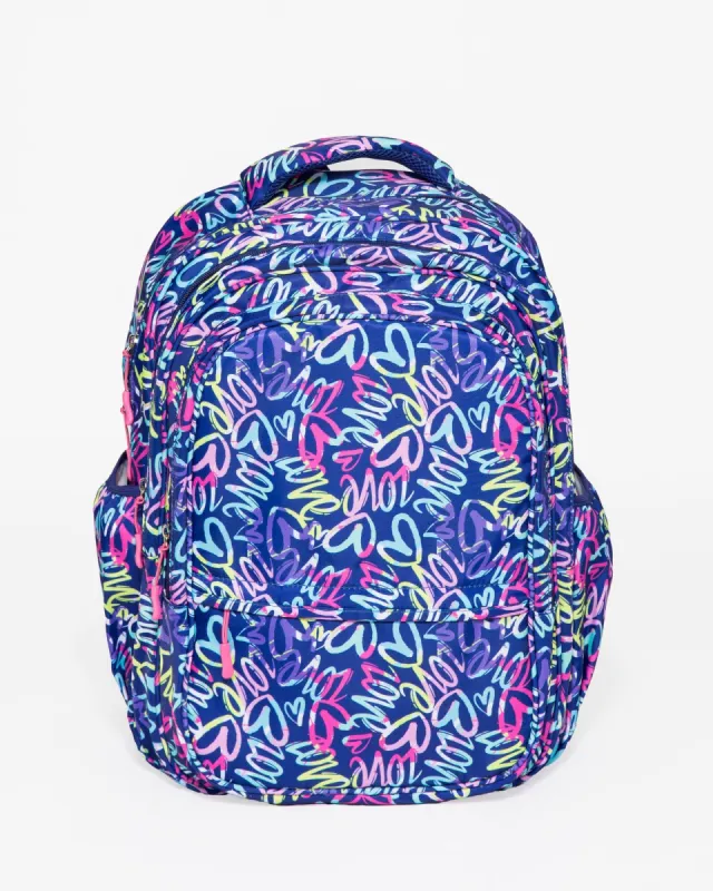 Love Graffiti Print Large Square Backpack sold by Collete Hayman