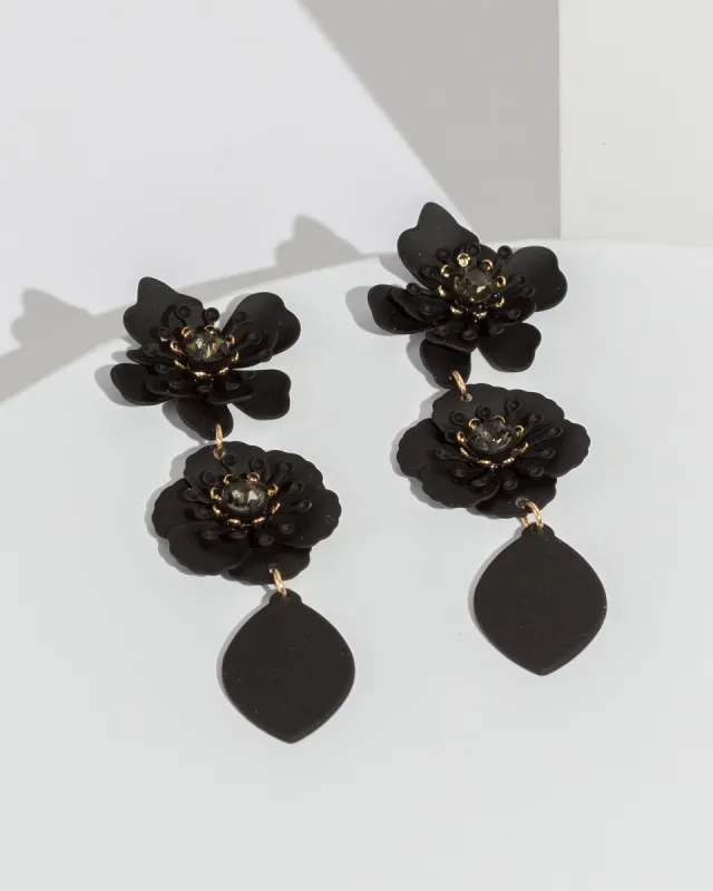 Black Floral Earrings sold by Collete Hayman