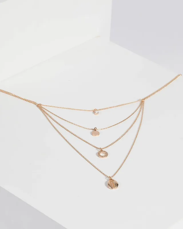 Gold Shell Layered Necklace sold by Collete Hayman
